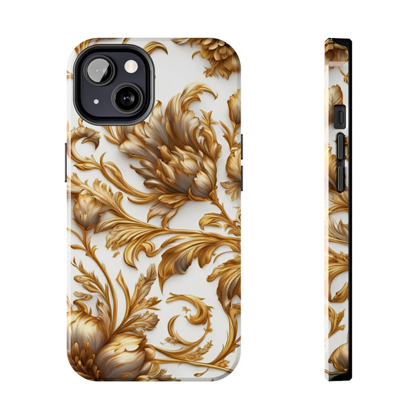 Golden Swirl Tough Phone Case for iPhone in 21 different sizes. Compatible with iPhone 7, 8, X, 11, 12, 13, 14 and more.