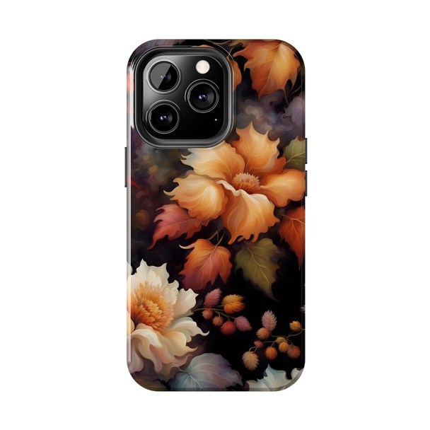 Fall Floral Tough Phone Case for iPhone in 21 different sizes. Compatible with iPhone 7, 8, X, 11, 12, 13, 14 and more.