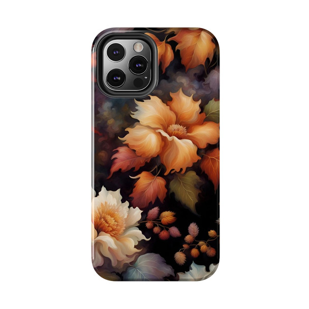 Fall Floral Tough Phone Case for iPhone in 21 different sizes. Compatible with iPhone 7, 8, X, 11, 12, 13, 14 and more.
