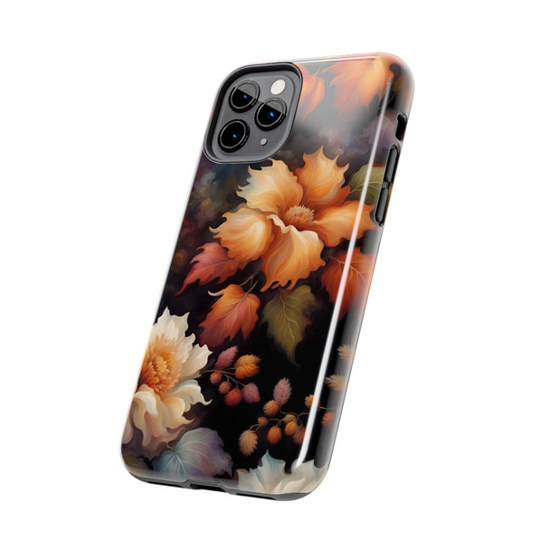 Fall Floral Tough Phone Case for iPhone in 21 different sizes. Compatible with iPhone 7, 8, X, 11, 12, 13, 14 and more.
