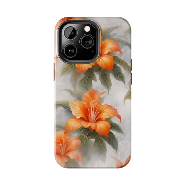 Orange Splash Tough Phone Case for iPhone in 21 different sizes. Compatible with iPhone 7, 8, X, 11, 12, 13, 14 and more.