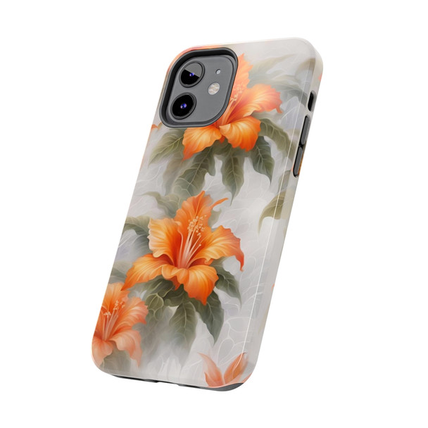 Orange Splash Tough Phone Case for iPhone in 21 different sizes. Compatible with iPhone 7, 8, X, 11, 12, 13, 14 and more.