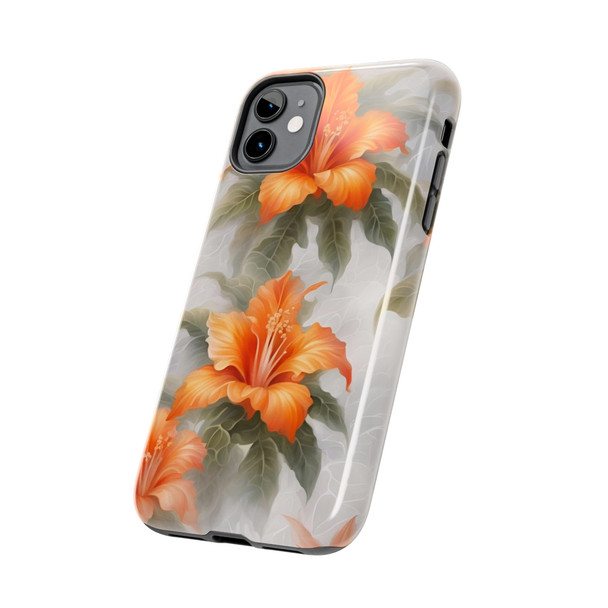 Orange Splash Tough Phone Case for iPhone in 21 different sizes. Compatible with iPhone 7, 8, X, 11, 12, 13, 14 and more.