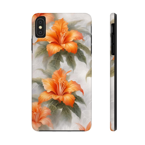 Orange Splash Tough Phone Case for iPhone in 21 different sizes. Compatible with iPhone 7, 8, X, 11, 12, 13, 14 and more.
