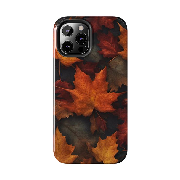 Fall Leaves Tough Phone Case for iPhone in 21 different sizes. Compatible with iPhone 7, 8, X, 11, 12, 13, 14 and more.