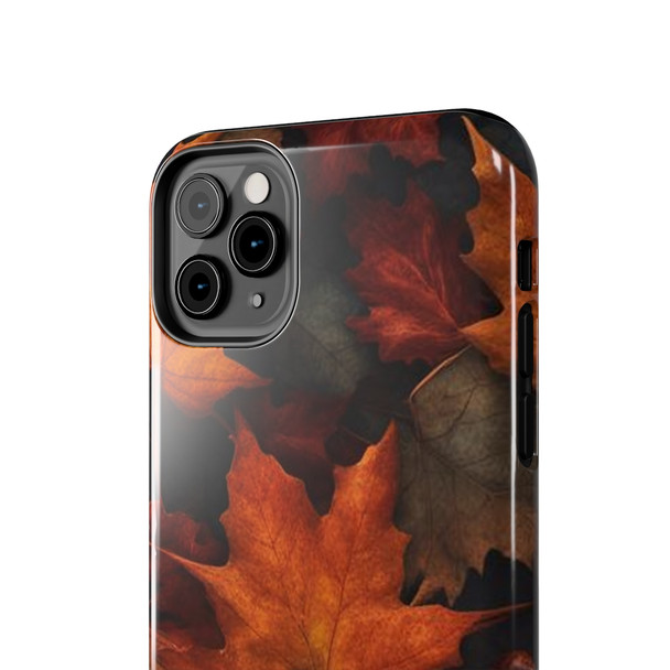 Fall Leaves Tough Phone Case for iPhone in 21 different sizes. Compatible with iPhone 7, 8, X, 11, 12, 13, 14 and more.