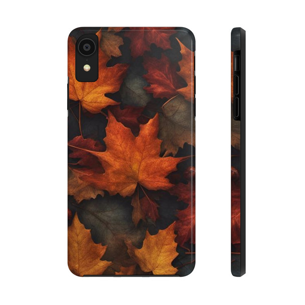 Fall Leaves Tough Phone Case for iPhone in 21 different sizes. Compatible with iPhone 7, 8, X, 11, 12, 13, 14 and more.