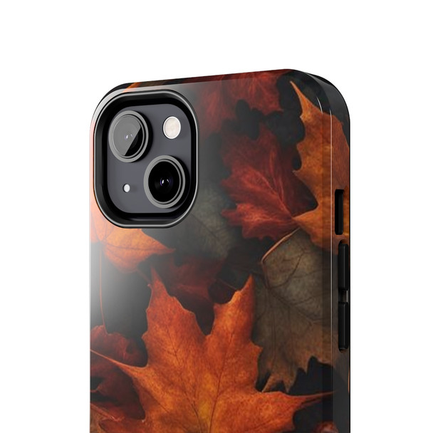Fall Leaves Tough Phone Case for iPhone in 21 different sizes. Compatible with iPhone 7, 8, X, 11, 12, 13, 14 and more.
