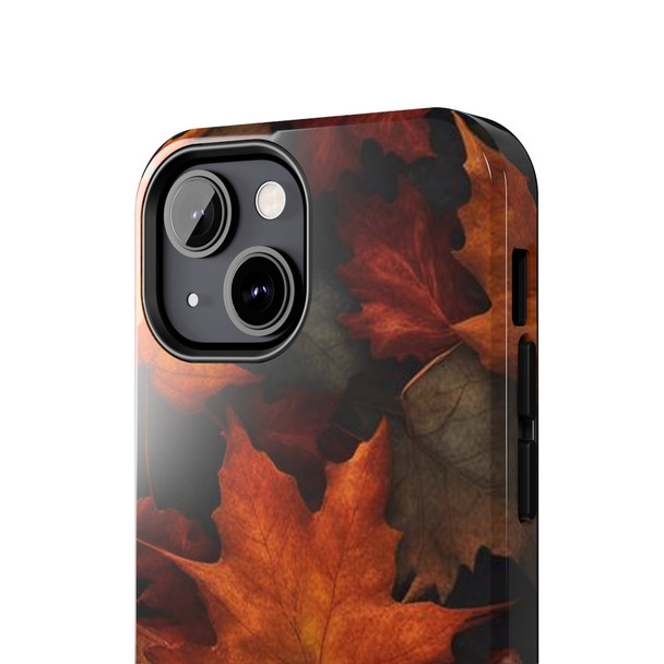 Fall Leaves Tough Phone Case for iPhone in 21 different sizes. Compatible with iPhone 7, 8, X, 11, 12, 13, 14 and more.