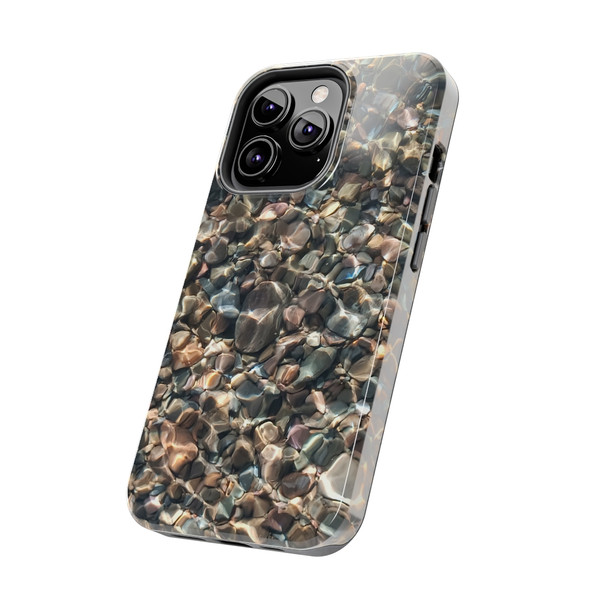 Pebbles in Water Tough Phone Case for iPhone in 21 different sizes. Compatible with iPhone 7, 8, X, 11, 12, 13, 14 and more.