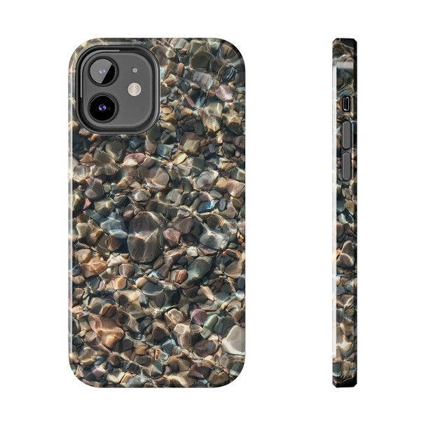 Pebbles in Water Tough Phone Case for iPhone in 21 different sizes. Compatible with iPhone 7, 8, X, 11, 12, 13, 14 and more.
