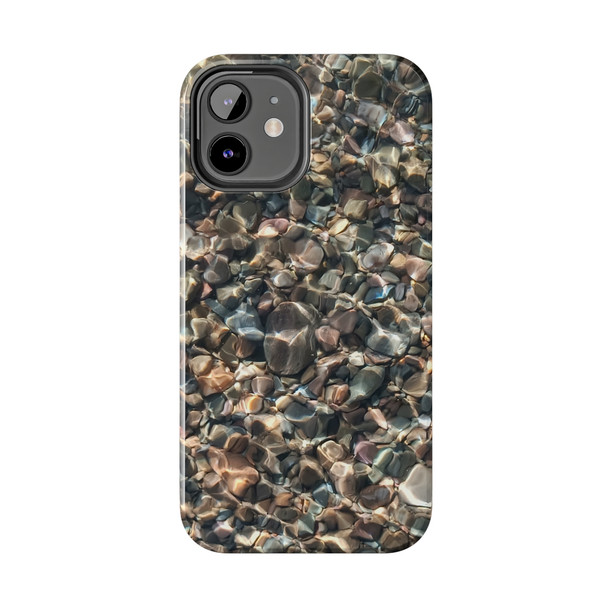 Pebbles in Water Tough Phone Case for iPhone in 21 different sizes. Compatible with iPhone 7, 8, X, 11, 12, 13, 14 and more.