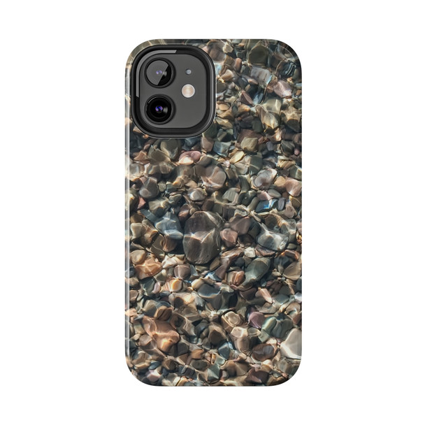 Pebbles in Water Tough Phone Case for iPhone in 21 different sizes. Compatible with iPhone 7, 8, X, 11, 12, 13, 14 and more.