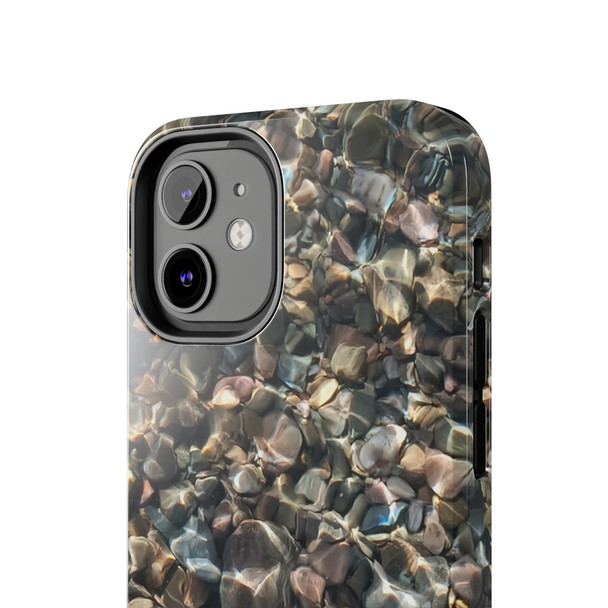 Pebbles in Water Tough Phone Case for iPhone in 21 different sizes. Compatible with iPhone 7, 8, X, 11, 12, 13, 14 and more.