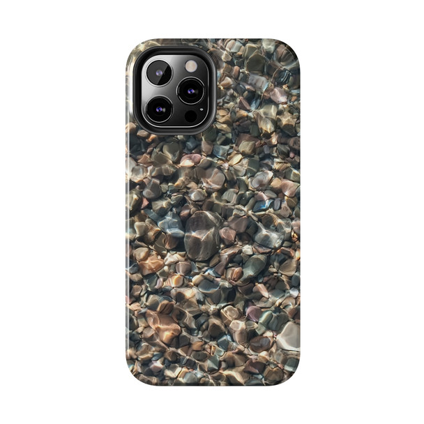 Pebbles in Water Tough Phone Case for iPhone in 21 different sizes. Compatible with iPhone 7, 8, X, 11, 12, 13, 14 and more.