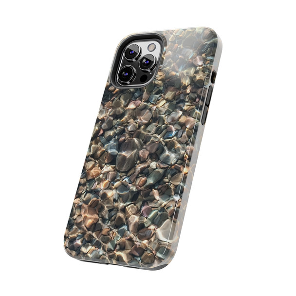Pebbles in Water Tough Phone Case for iPhone in 21 different sizes. Compatible with iPhone 7, 8, X, 11, 12, 13, 14 and more.