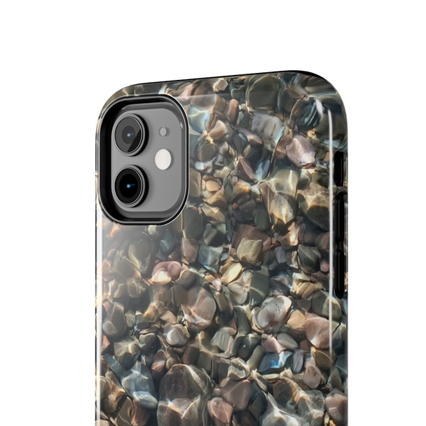 Pebbles in Water Tough Phone Case for iPhone in 21 different sizes. Compatible with iPhone 7, 8, X, 11, 12, 13, 14 and more.