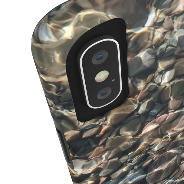 Pebbles in Water Tough Phone Case for iPhone in 21 different sizes. Compatible with iPhone 7, 8, X, 11, 12, 13, 14 and more.
