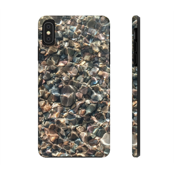 Pebbles in Water Tough Phone Case for iPhone in 21 different sizes. Compatible with iPhone 7, 8, X, 11, 12, 13, 14 and more.