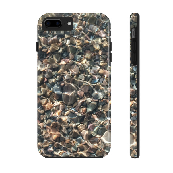 Pebbles in Water Tough Phone Case for iPhone in 21 different sizes. Compatible with iPhone 7, 8, X, 11, 12, 13, 14 and more.