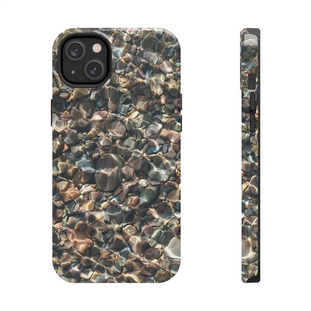 Pebbles in Water Tough Phone Case for iPhone in 21 different sizes. Compatible with iPhone 7, 8, X, 11, 12, 13, 14 and more.