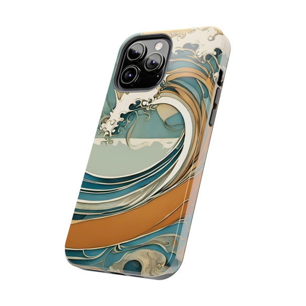 Art Nouveau Summer Splash Tough Phone Case for iPhone in 21 different sizes. Compatible with iPhone 7, 8, X, 11, 12, 13, 14 and more.