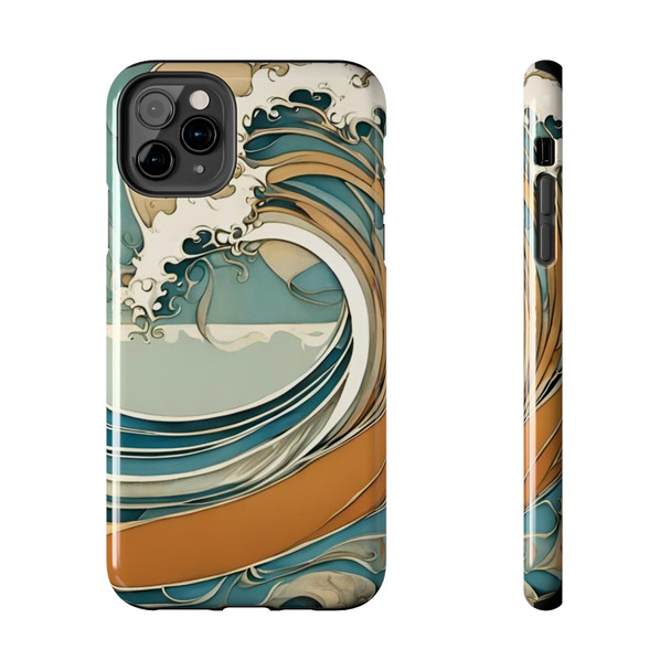 Art Nouveau Summer Splash Tough Phone Case for iPhone in 21 different sizes. Compatible with iPhone 7, 8, X, 11, 12, 13, 14 and more.