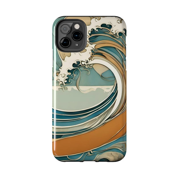 Art Nouveau Summer Splash Tough Phone Case for iPhone in 21 different sizes. Compatible with iPhone 7, 8, X, 11, 12, 13, 14 and more.
