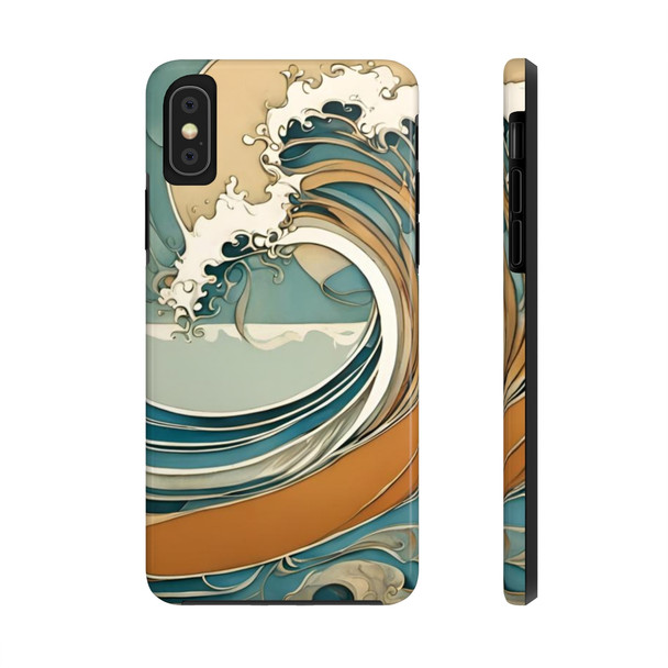 Art Nouveau Summer Splash Tough Phone Case for iPhone in 21 different sizes. Compatible with iPhone 7, 8, X, 11, 12, 13, 14 and more.