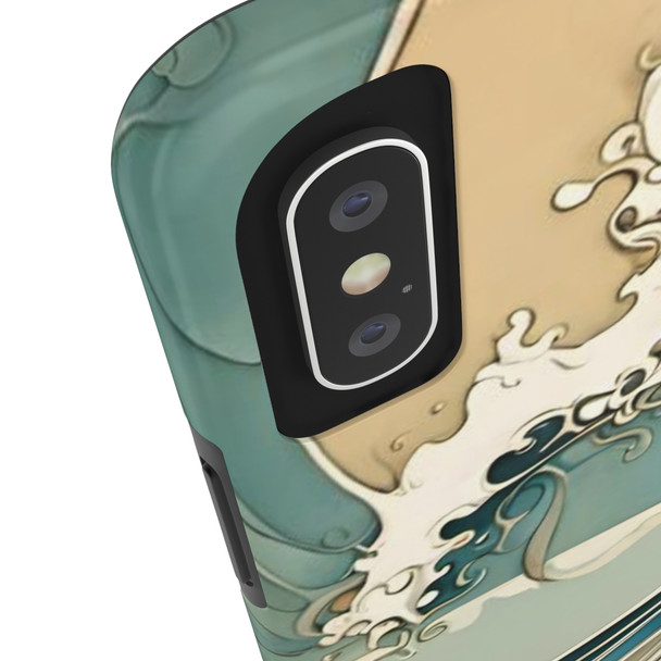 Art Nouveau Summer Splash Tough Phone Case for iPhone in 21 different sizes. Compatible with iPhone 7, 8, X, 11, 12, 13, 14 and more.