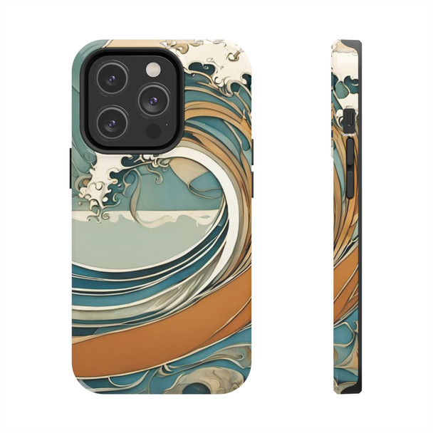 Art Nouveau Summer Splash Tough Phone Case for iPhone in 21 different sizes. Compatible with iPhone 7, 8, X, 11, 12, 13, 14 and more.