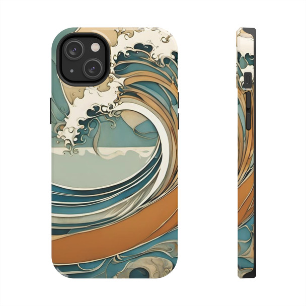Art Nouveau Summer Splash Tough Phone Case for iPhone in 21 different sizes. Compatible with iPhone 7, 8, X, 11, 12, 13, 14 and more.