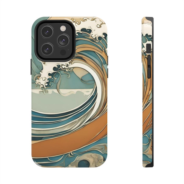 Art Nouveau Summer Splash Tough Phone Case for iPhone in 21 different sizes. Compatible with iPhone 7, 8, X, 11, 12, 13, 14 and more.