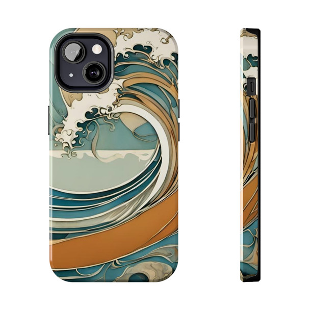Art Nouveau Summer Splash Tough Phone Case for iPhone in 21 different sizes. Compatible with iPhone 7, 8, X, 11, 12, 13, 14 and more.