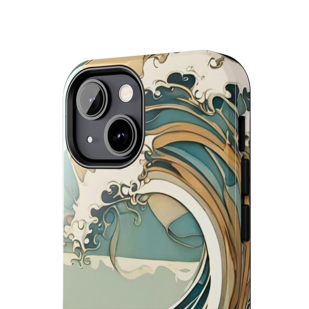 Art Nouveau Summer Splash Tough Phone Case for iPhone in 21 different sizes. Compatible with iPhone 7, 8, X, 11, 12, 13, 14 and more.