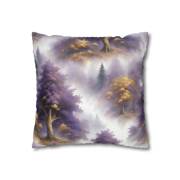 Pillow Case Purple and Gold Toile Pattern Spun Polyester Square Pillow Cover with hidden zipper purple gold white fantasy sofa couch