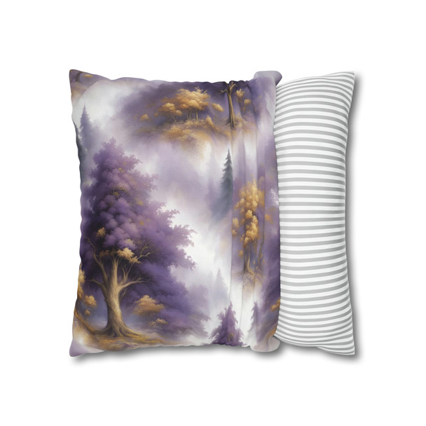 Pillow Case Purple and Gold Toile Pattern Spun Polyester Square Pillow Cover with hidden zipper purple gold white fantasy sofa couch