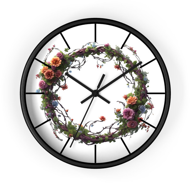 Twisted Floral Wreath Style Wall Clock 