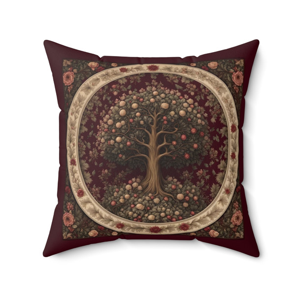 Woodland Floral Tree Throw Pillow| William Morris Inspired| Cottagecore | Living Room, Bedroom, Dorm Room