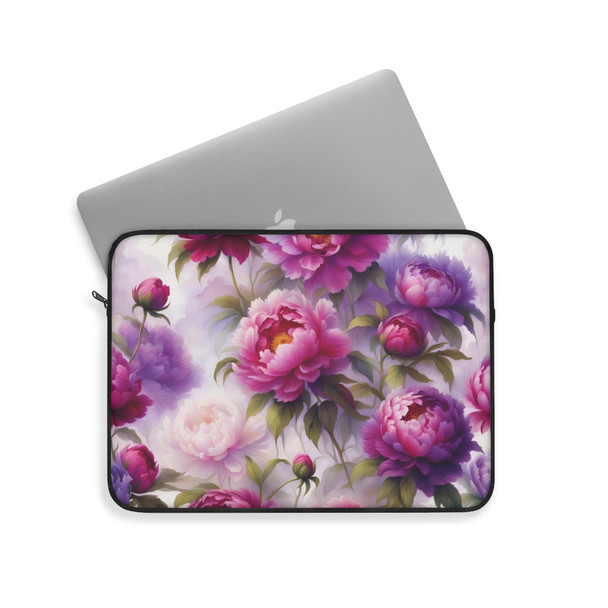 Peonies in Fuchsia Laptop Sleeve| 12, 13 or 15 inch Sizes