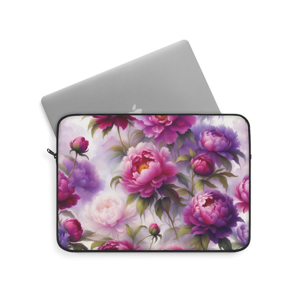 Peonies in Fuchsia Laptop Sleeve| 12, 13 or 15 inch Sizes