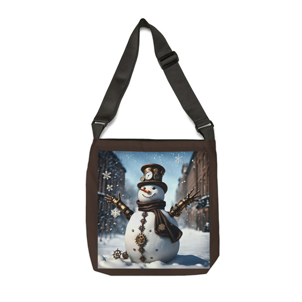 Steampunk Snowman Tote | Adjustable Tote Bag| Two Sizes 16 inch or 18 inch