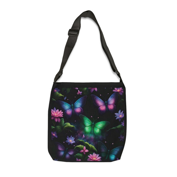 Lovely Glowing Butterflies Tote | William Morris Inspired| Adjustable Tote Bag| Two Sizes 16 inch or 18 inch