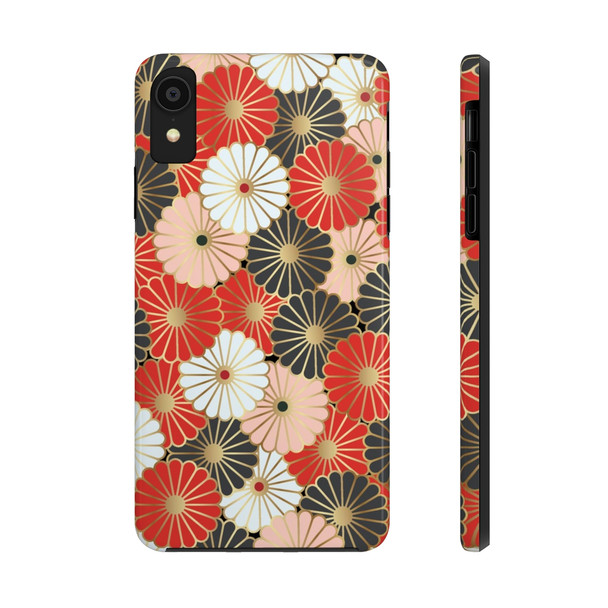Oriental Floral Design Tough Phone Case for iPhone in 21 different sizes. Compatible with iPhone 7, 8, X, 11, 12, 13, 14 and more.