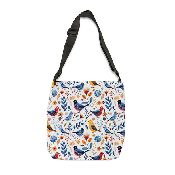 Spring Bird Pattern Design Tote | Adjustable Tote Bag|Two Sizes 16 inch or 18 inch