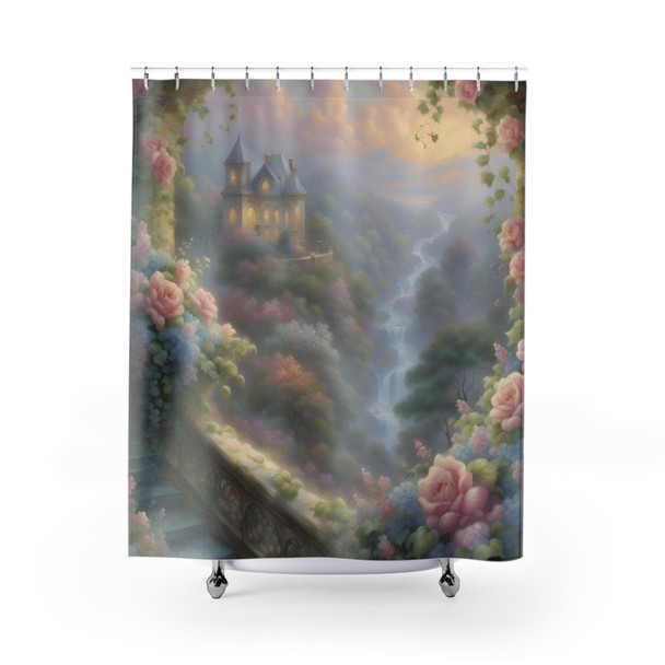 Fantasy Floral Valley Shower Curtain | Polyester Shower Curtains