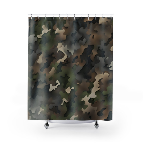 Camouflage Design Shower Curtain | Polyester Shower Curtains