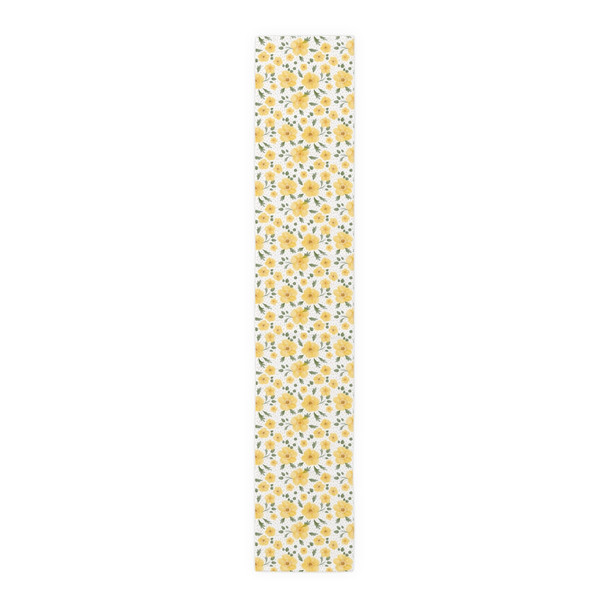 Yellow Spring Floral Table Runner (Cotton, Poly)