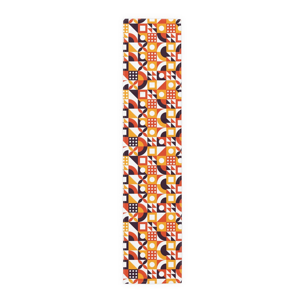 Retro Geometric Pattern Table Runner (Cotton, Poly)