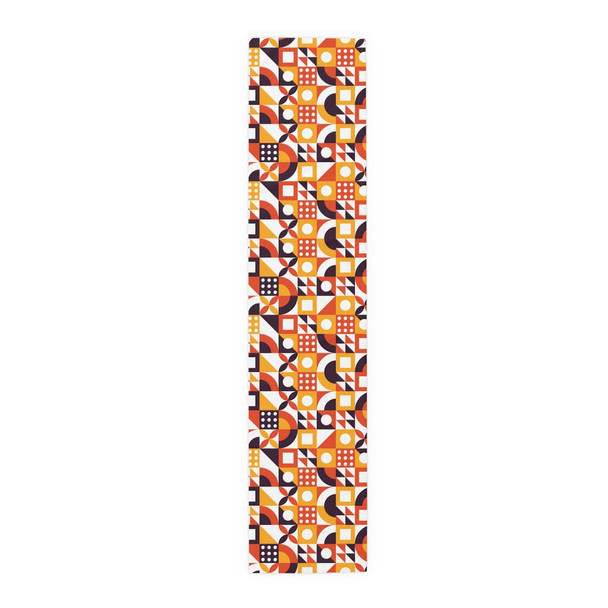 Retro Geometric Pattern Table Runner (Cotton, Poly)